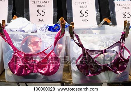 Bras at a market stall View Large Photo Image Stock Photo - Bras at a market stall. Fotosearch