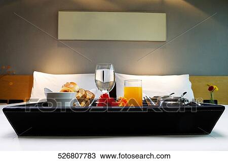 Breakfast tray on a table View Large Photo Image Stock Image - Breakfast tray on a table. Fotosearch