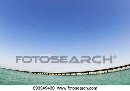 Stock Image - Bridge across the sea, Florida Keys, Florida, USA. Fotosearch