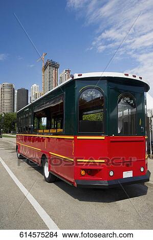 Bus on the road, Navy Pier, Chicago, Illinois, USA View Large Photo Image Picture - Bus on the road, Navy Pier, Chicago, Illinois, USA. Fotosearch