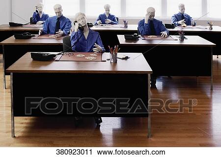 Business mannequins working in an office View Large Photo Image Stock Image - Business mannequins working in an office. Fotosearch