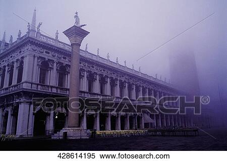Cafe at a town square, Column of San Marco, St. Mark's Square, Venice, Veneto, Italy View Large Photo Image Stock Photography - Cafe at a town square, Column of San Marco, St. Mark's Square, Venice, Veneto, Italy. Fotosearch