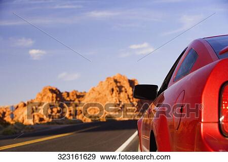 Car on the road, Las Vegas, Nevada, USA View Large Photo Image Stock Photo - Car on the road, Las Vegas, Nevada, USA. Fotosearch