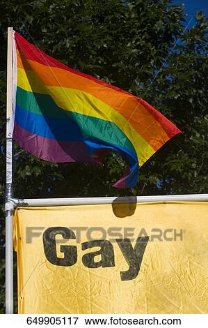 Close-up of a gay pride flag fluttering, Boys Town, Chicago, Illinois, USA View Large Photo Image Stock Photo - Close-up of a gay pride flag fluttering, Boys Town, Chicago, Illinois, USA. Fotosearch