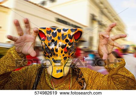 Close-up of a person in a leopard's costume, Barranquilla's Carnaval, Miami, Florida, USA View Large Photo Image Stock Photo - Close-up of a person in a leopard's costume, Barranquilla's Carnaval, Miami, Florida, USA. Fotosearch