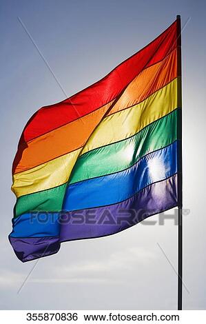 Close-up of a rainbow flag View Large Photo Image Stock Photograph - Close-up of a rainbow flag. Fotosearch