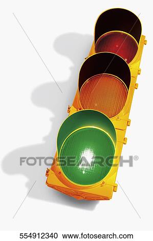 Stock Image - Close-up of a traffic light. Fotosearch