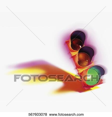 Stock Photo - Close-up of a traffic light. Fotosearch