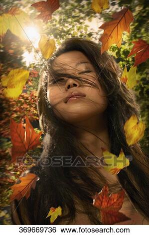 Close-up of a young woman with her eyes closed View Large Photo Image Stock Photograph - Close-up of a young woman with her eyes closed. Fotosearch