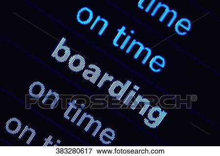 Stock Photo - Close-up of an arrival departure board. Fotosearch