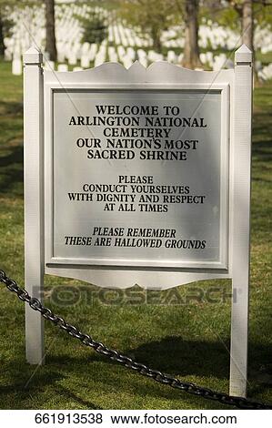 Close-up of an information board in a cemetery, Arlington National Cemetery, Arlington, Virginia, USA View Large Photo Image Stock Photo - Close-up of an information board in a cemetery, Arlington National Cemetery, Arlington, Virginia, USA. Fotosearch