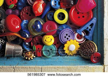 Close-up of assorted buttons View Large Photo Image Stock Photo - Close-up of assorted buttons. Fotosearch