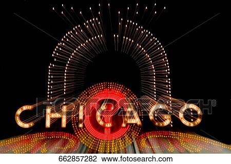 Close-up of Chicago neon sign lit up at night, Chicago Theatre, Chicago, Illinois, USA View Large Photo Image Stock Image - Close-up of Chicago neon sign lit up at night, Chicago Theatre, Chicago, Illinois, USA. Fotosearch