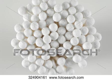 Stock Image - Close-up of cotton swabs. Fotosearch