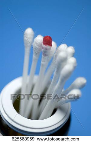 Stock Photo - Close-up of cotton swabs. Fotosearch