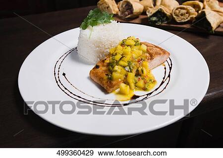 Close-up of food on a plate View Large Photo Image Stock Photo - Close-up of food on a plate. Fotosearch