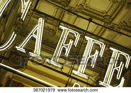 Close-up of neon cafe sign at a door, Genoa, Italy View Large Photo Image Stock Photo - Close-up of neon cafe sign at a door, Genoa, Italy. Fotosearch