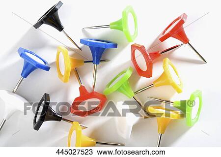 Close-up of thumbtacks View Large Photo Image Stock Image - Close-up of thumbtacks. Fotosearch