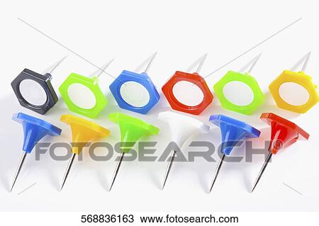Close-up of thumbtacks View Large Photo Image Stock Image - Close-up of thumbtacks. Fotosearch