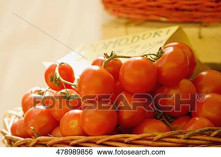 Close-up of tomatoes at a market stall, Genoa, Liguria, Italy View Large Photo Image Stock Photograph - Close-up of tomatoes at a market stall, Genoa, Liguria, Italy. Fotosearch