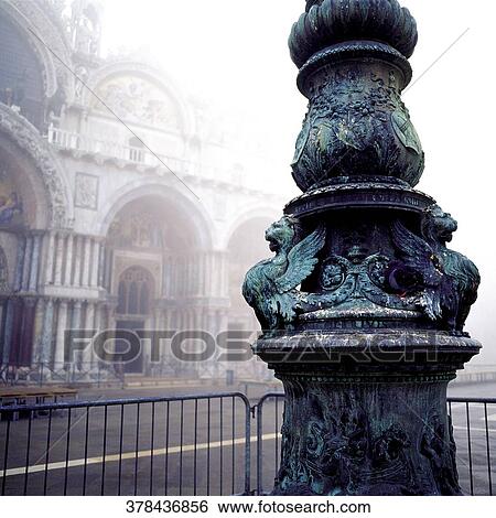 Column in front of a church, St. Mark's Cathedral, St. Mark's Square, Venice, Veneto, Italy View Large Photo Image Stock Photograph - Column in front of a church, St. Mark's Cathedral, St. Mark's Square, Venice, Veneto, Italy. Fotosearch