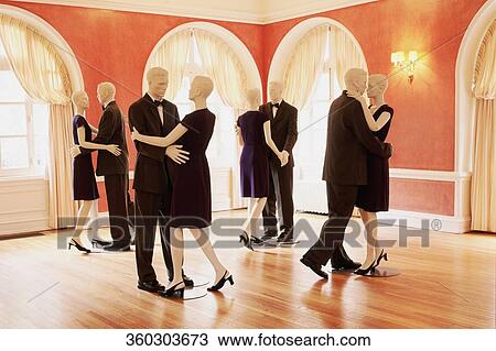Stock Image - Dummies of couples dancing. Fotosearch
