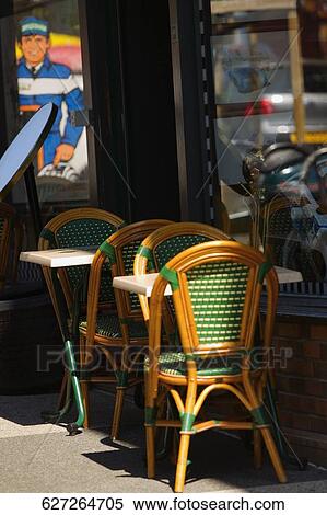 Empty chairs and tables at a sidewalk cafe, Le Mans, France View Large Photo Image Stock Photography - Empty chairs and tables at a sidewalk cafe, Le Mans, France. Fotosearch