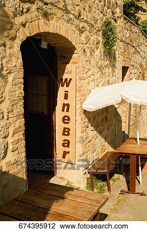 Entrance of a bar, San Gimignano, Siena Province, Tuscany, Italy View Large Photo Image Stock Image - Entrance of a bar, San Gimignano, Siena Province, Tuscany, Italy. Fotosearch