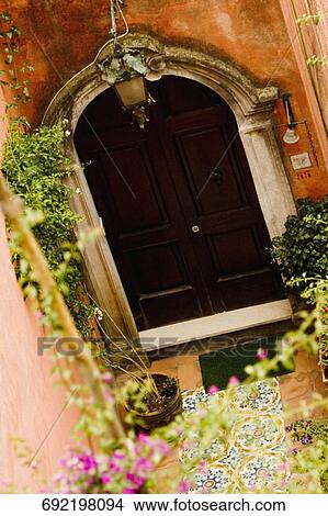 Entrance of a house, Positano, Amalfi Coast, Salerno, Campania, Italy View Large Photo Image Picture - Entrance of a house, Positano, Amalfi Coast, Salerno, Campania, Italy. Fotosearch
