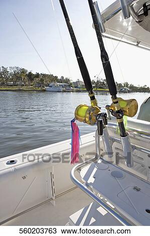 Fishing rods in a speedboat View Large Photo Image Stock Image - Fishing rods in a speedboat. Fotosearch