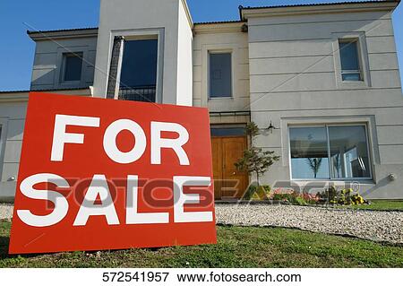 For sale information board in front of a house View Large Photo Image Stock Photo - For sale information board in front of a house. Fotosearch