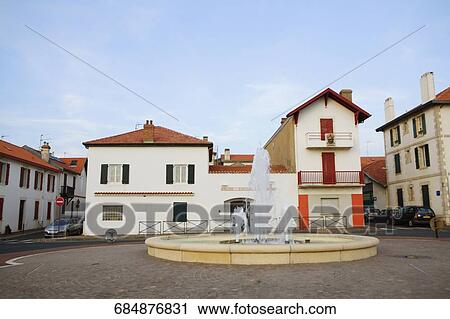 Fountain in front of buildings, Rond Point Lichtenberger, Biarritz, France View Large Photo Image Stock Image - Fountain in front of buildings, Rond Point Lichtenberger, Biarritz, France. Fotosearch