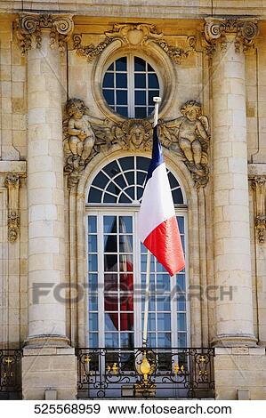 French flag in front of a government building, Place de la Bourse, Bordeaux, France View Large Photo Image Stock Photo - French flag in front of a government building, Place de la Bourse, Bordeaux, France. Fotosearch