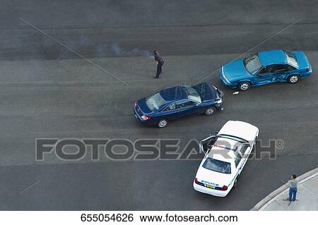 High angle view of a car accident on a highway, John F. Kennedy Causeway, Miami, Florida, USA View Large Photo Image Stock Photograph - High angle view of a car accident on a highway, John F. Kennedy Causeway, Miami, Florida, USA. Fotosearch