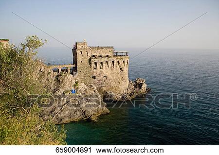 High angle view of a fort at the coast, Cetara, Amalfi Coast, Salerno, Campania, Italy View Large Photo Image Stock Image - High angle view of a fort at the coast, Cetara, Amalfi Coast, Salerno, Campania, Italy. Fotosearch