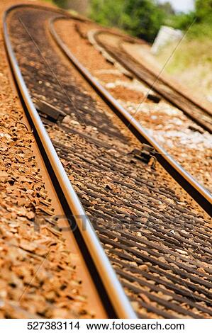 High angle view of a railroad track, Loire Valley, France View Large Photo Image Picture - High angle view of a railroad track, Loire Valley, France. Fotosearch