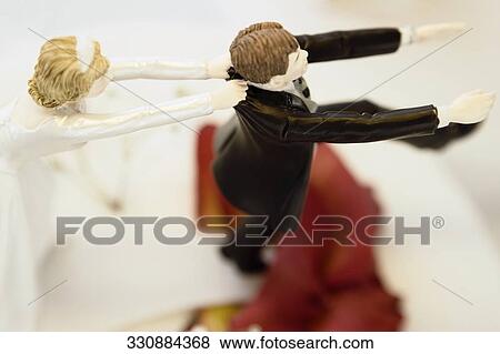 High angle view of a wedding cake figurine View Large Photo Image Stock Photo - High angle view of a wedding cake figurine. Fotosearch