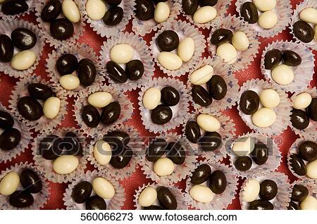 Stock Image - High angle view of coffee beans. Fotosearch