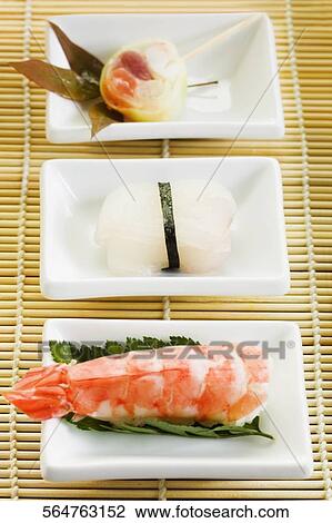 High angle view of various type of sushi food View Large Photo Image Stock Image - High angle view of various type of sushi food. Fotosearch