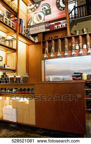 Stock Image - Interiors of a cafe kitchen. Fotosearch