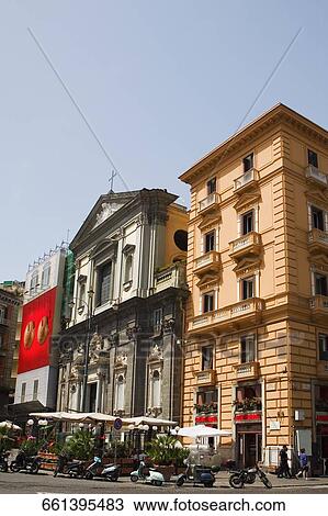 Low angle view of a church in a city, Piazza Trieste e Trento, Naples, Naples Province, Campania, Italy View Large Photo Image Stock Image - Low angle view of a church in a city, Piazza Trieste e Trento, Naples, Naples Province, Campania, Italy. Fotosearch