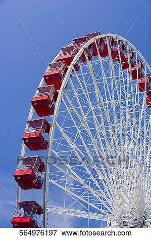 Low angle view of a ferris wheel in an amusement park, Navy Pier Park, Navy Pier, Chicago, Illinois, USA View Large Photo Image Stock Photo - Low angle view of a ferris wheel in an amusement park, Navy Pier Park, Navy Pier, Chicago, Illinois, USA. Fotosearch