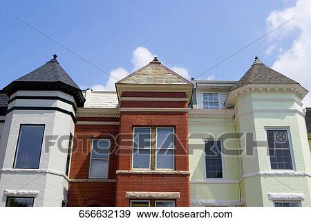 Low angle view of a house, Shaw, Washington DC, USA View Large Photo Image Stock Photo - Low angle view of a house, Shaw, Washington DC, USA. Fotosearch