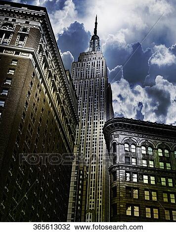 Low angle view of a skyscraper, Empire State Building, Manhattan, New York City, New York State, USA View Large Photo Image Stock Image - Low angle view of a skyscraper, Empire State Building, Manhattan, New York City, New York State, USA. Fotosearch