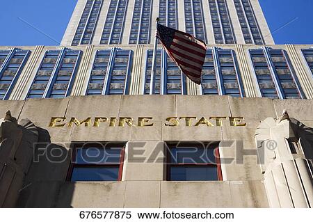 Stock Photography - Low angle view of a skyscraper, Empire State Building, Manhattan, New York City, New York State, USA. Fotosearch