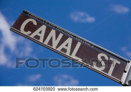 Low angle view of a street name sign, Canal Street, Manhattan, New York City, New York State, USA View Large Photo Image Stock Image - Low angle view of a street name sign, Canal Street, Manhattan, New York City, New York State, USA. Fotosearch