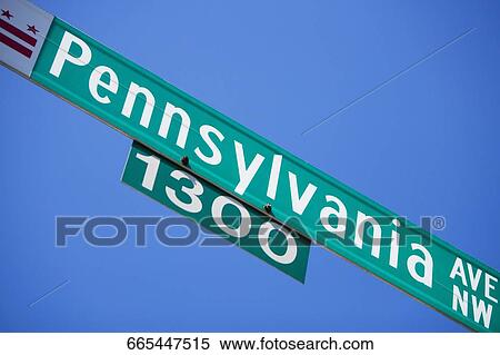 Low angle view of a street signboard, Pennsylvania Avenue, Washington DC, USA View Large Photo Image Stock Photography - Low angle view of a street signboard, Pennsylvania Avenue, Washington DC, USA. Fotosearch