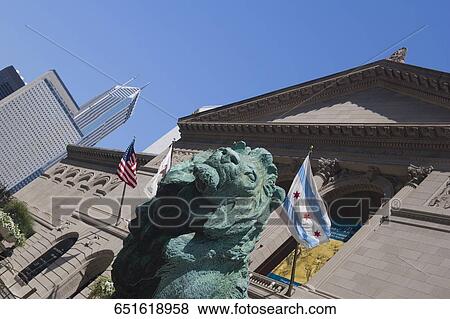 Low angle view of an art museum, Art Institute of Chicago, Chicago, Illinois, USA View Large Photo Image Stock Photo - Low angle view of an art museum, Art Institute of Chicago, Chicago, Illinois, USA. Fotosearch