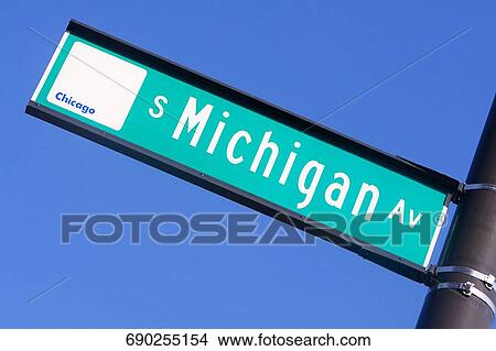 Picture - Low angle view of an information board, Chicago, Illinois, USA. Fotosearch