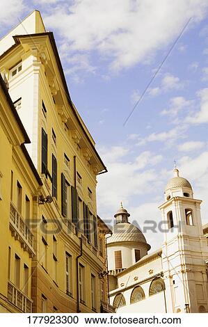 Low angle view of buildings, Genoa, Italy View Large Photo Image Stock Image - Low angle view of buildings, Genoa, Italy. Fotosearch